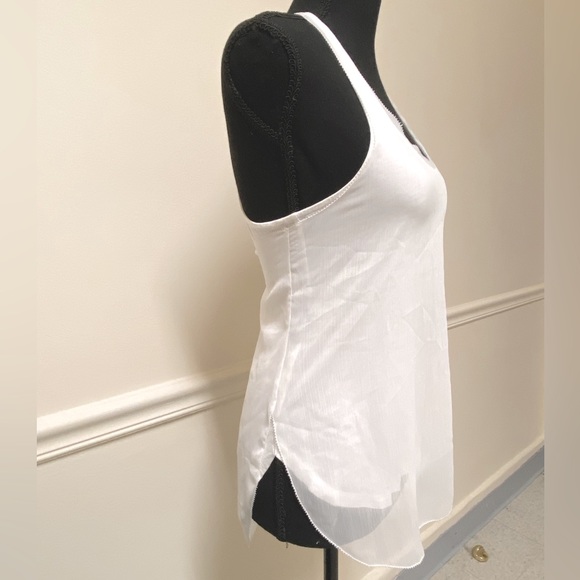 ANN TAYLOR White Tulle & Cotton Racerback Flowy Tanktop - Picture 12 of 16